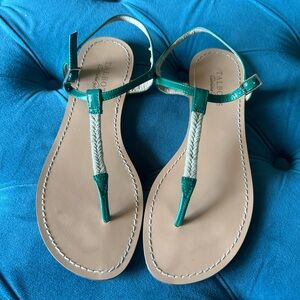 Talbots Green Braided Thong Sandal